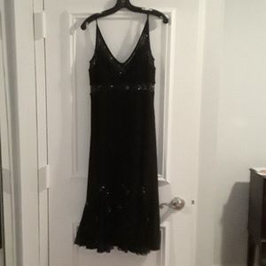 Janine beaded mesh detail cocktail dress Large